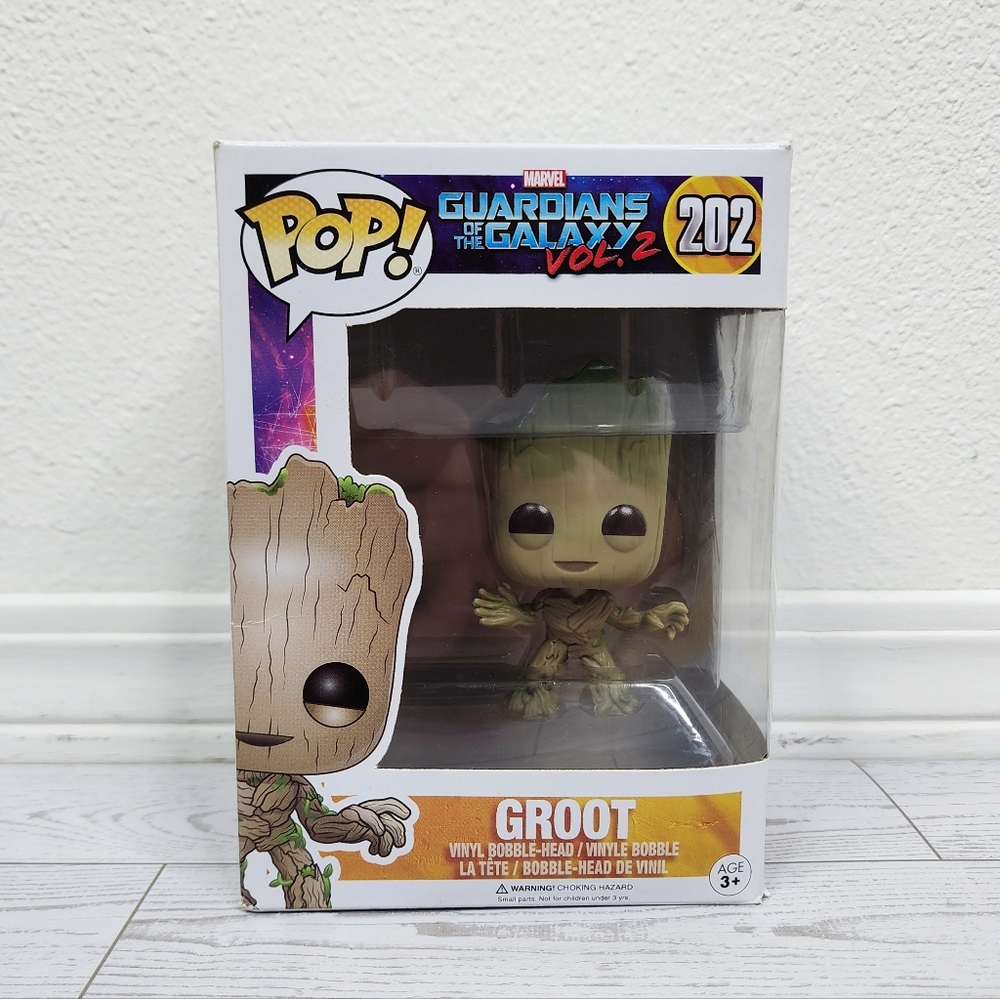 Funko Pop Guardians of the Galaxy Vol. 2 Groot Vinyl Bobblehead 202 NWT